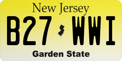 NJ license plate B27WWI