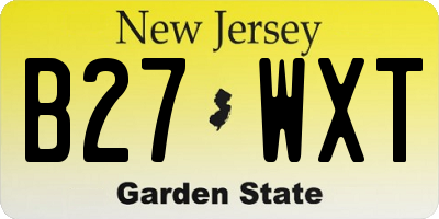 NJ license plate B27WXT