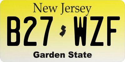NJ license plate B27WZF