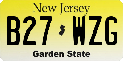 NJ license plate B27WZG