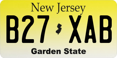 NJ license plate B27XAB
