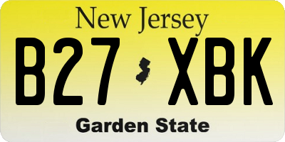 NJ license plate B27XBK