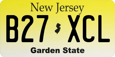 NJ license plate B27XCL