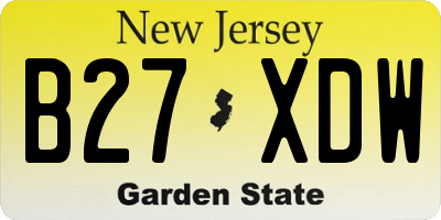 NJ license plate B27XDW