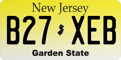 NJ license plate B27XEB