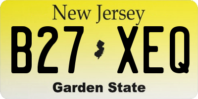 NJ license plate B27XEQ