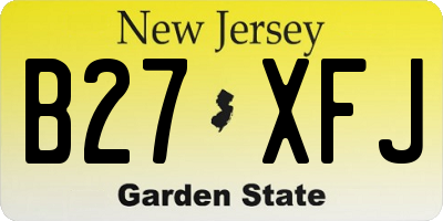 NJ license plate B27XFJ
