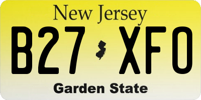 NJ license plate B27XFO