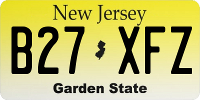 NJ license plate B27XFZ