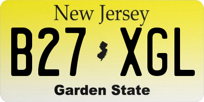 NJ license plate B27XGL