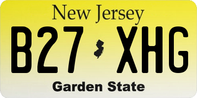 NJ license plate B27XHG