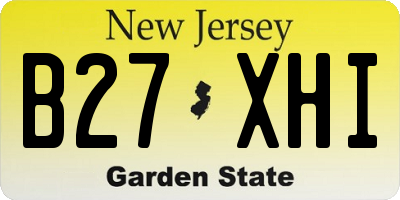 NJ license plate B27XHI