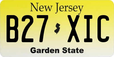 NJ license plate B27XIC