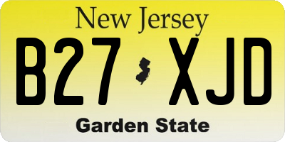 NJ license plate B27XJD