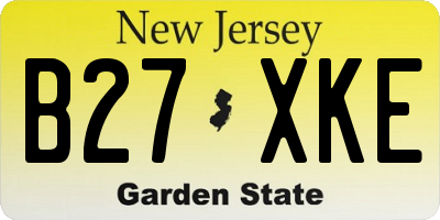NJ license plate B27XKE