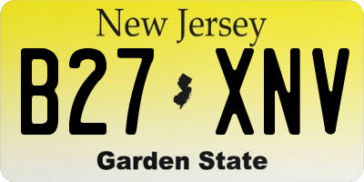NJ license plate B27XNV