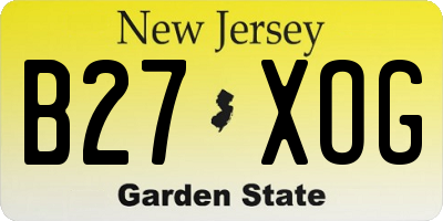 NJ license plate B27XOG