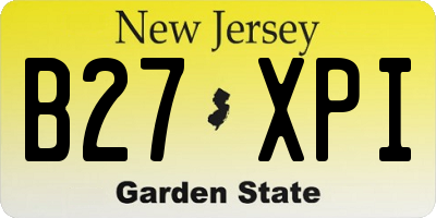 NJ license plate B27XPI