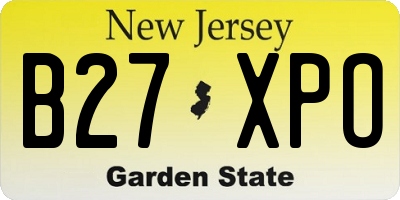 NJ license plate B27XPO