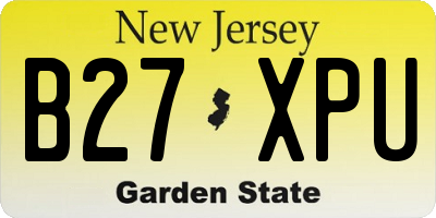 NJ license plate B27XPU