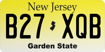 NJ license plate B27XQB