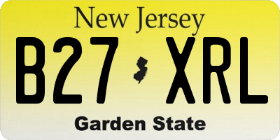 NJ license plate B27XRL