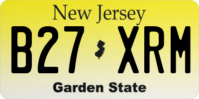 NJ license plate B27XRM