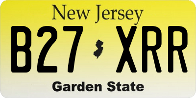 NJ license plate B27XRR
