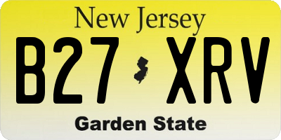 NJ license plate B27XRV