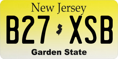 NJ license plate B27XSB