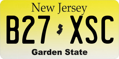 NJ license plate B27XSC