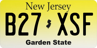 NJ license plate B27XSF