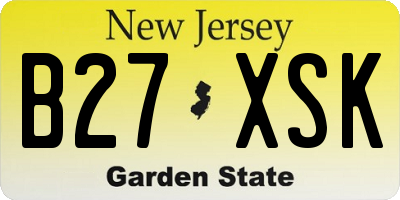 NJ license plate B27XSK