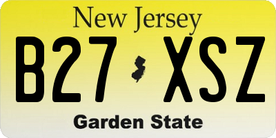 NJ license plate B27XSZ