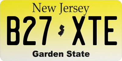 NJ license plate B27XTE