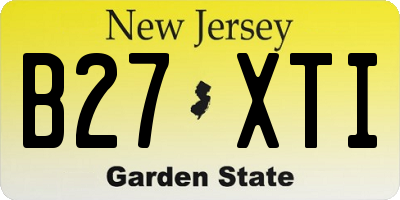 NJ license plate B27XTI