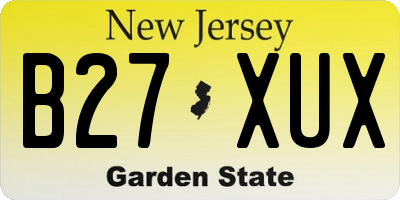 NJ license plate B27XUX