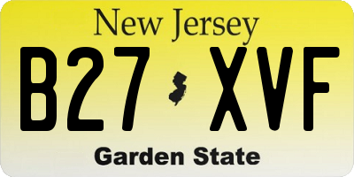 NJ license plate B27XVF