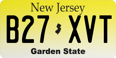 NJ license plate B27XVT