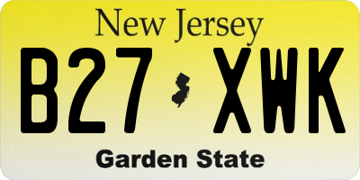 NJ license plate B27XWK