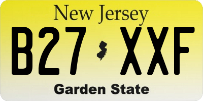 NJ license plate B27XXF