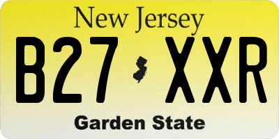 NJ license plate B27XXR