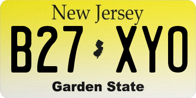 NJ license plate B27XYO