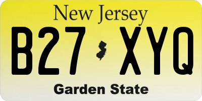 NJ license plate B27XYQ
