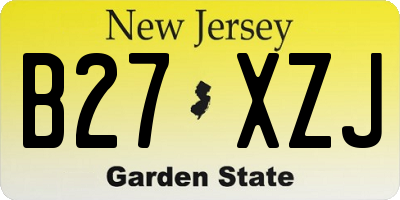 NJ license plate B27XZJ