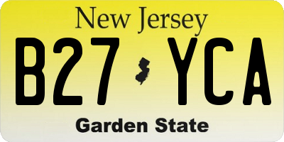 NJ license plate B27YCA