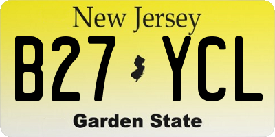 NJ license plate B27YCL
