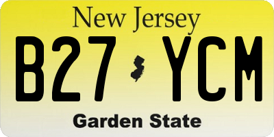 NJ license plate B27YCM