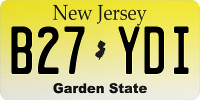 NJ license plate B27YDI