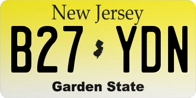 NJ license plate B27YDN
